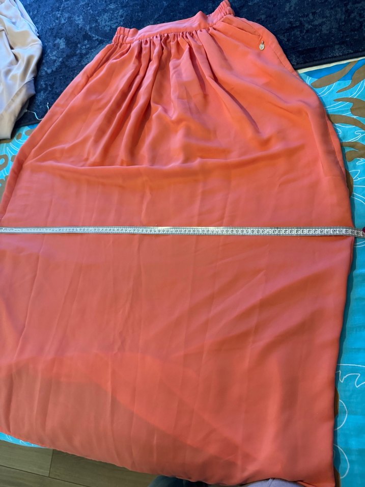 Mango turuncu uzun etek - Görsel 4