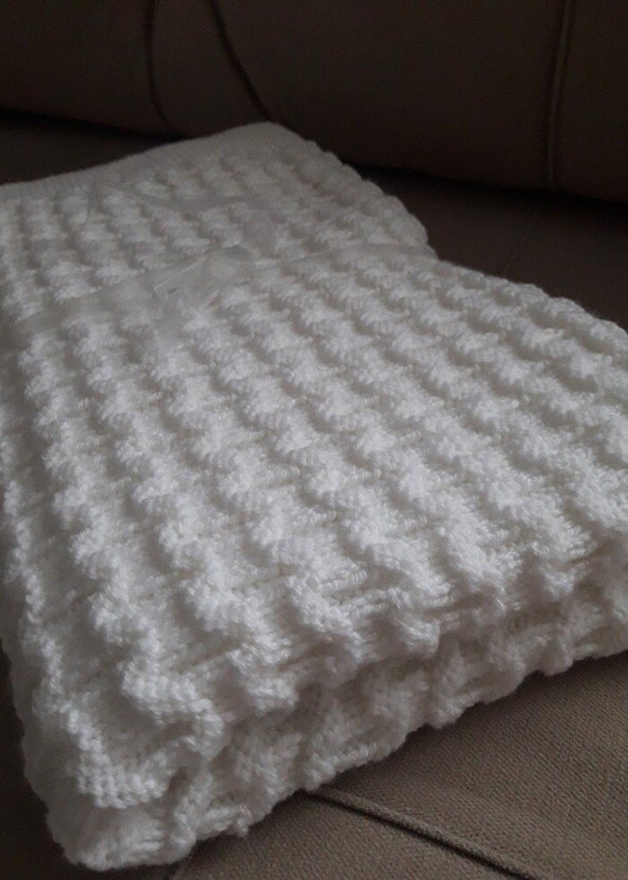 El örgüsü bebek battaniyesi - Görsel 3