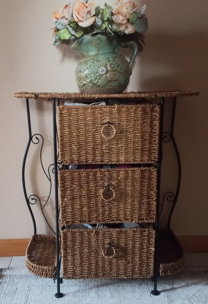 Koyu Kahverengi Hasır 3 Çekmeceli Dolap Düzenleyici - Görsel 2