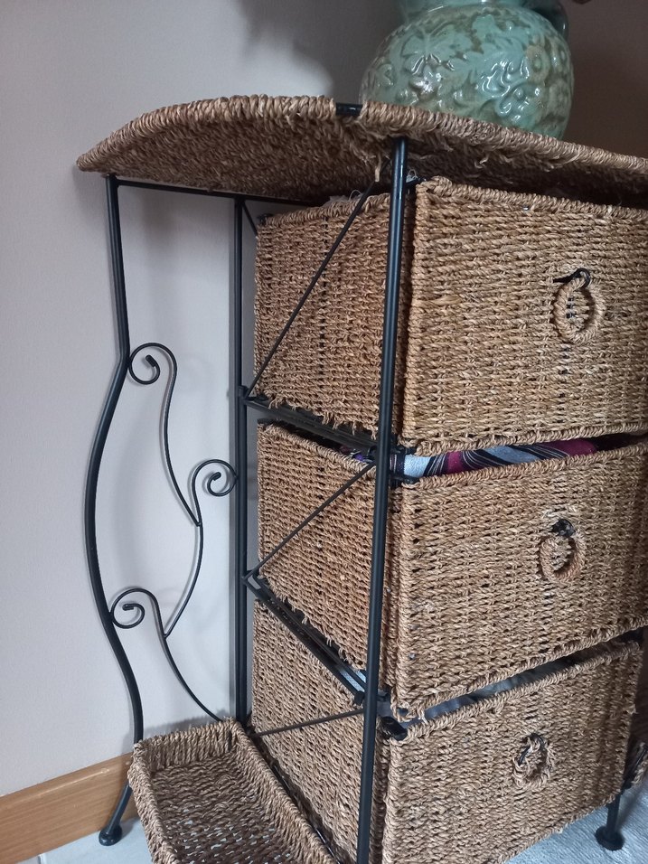 Koyu Kahverengi Hasır 3 Çekmeceli Dolap Düzenleyici - Görsel 4