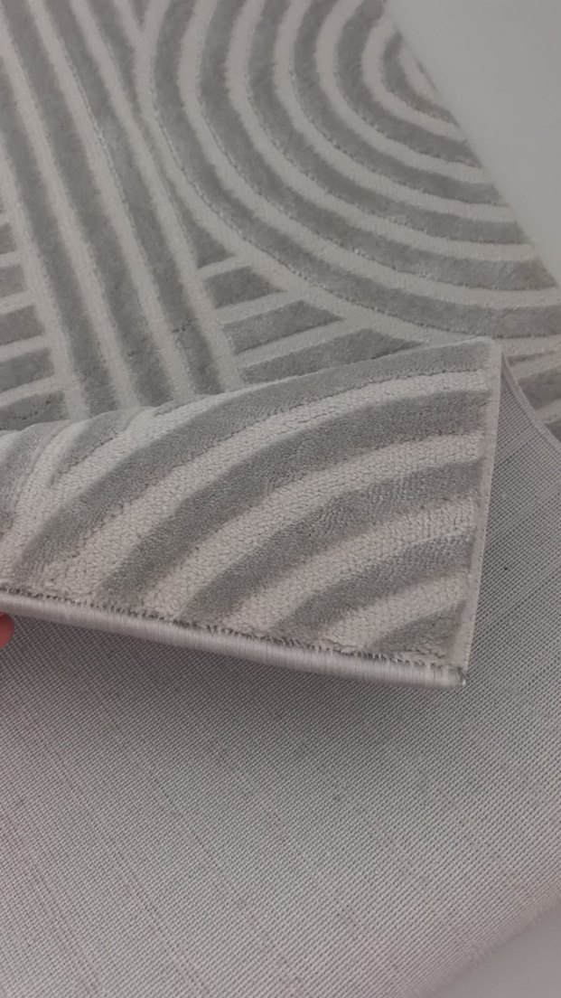 Gri Soyut Desenli Modern Halı - Görsel 4