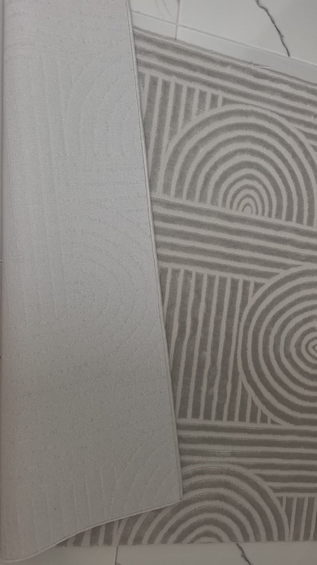 Gri Soyut Desenli Modern Halı - Görsel 3