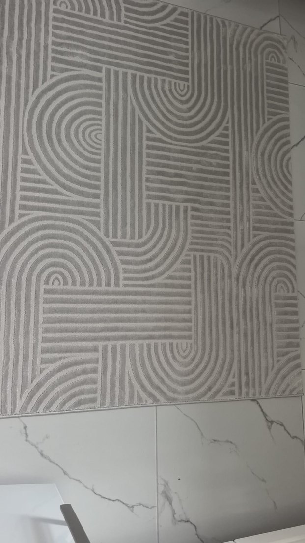 Gri Soyut Desenli Modern Halı - Görsel 2