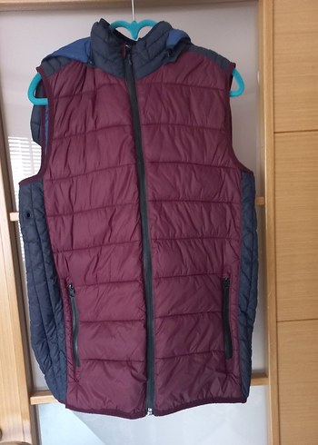 Bordo Lacivert Kapitone Erkek Yelek - Görsel 9