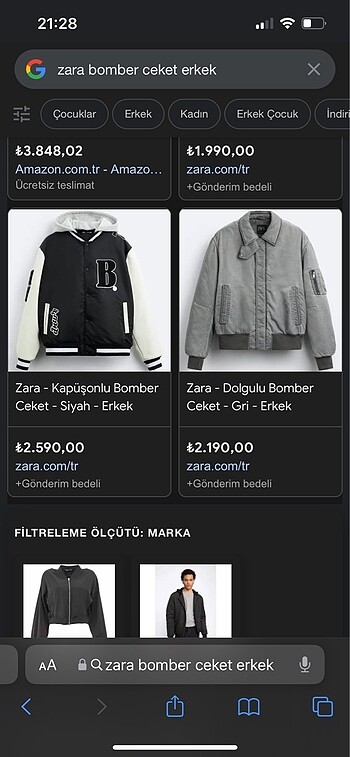 s Beden siyah Renk Zara bomber ceket