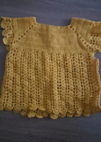 Sarı Örgü Kız Çocuk Kolsuz Hırka - Görsel 2