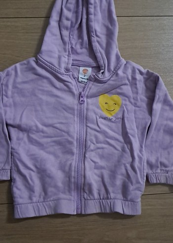 Kız Çocuk Mor Fermuarlı Sweatshirt - Görsel 2