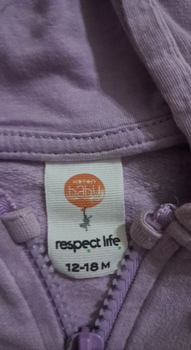 Kız Çocuk Mor Fermuarlı Sweatshirt - Görsel 3