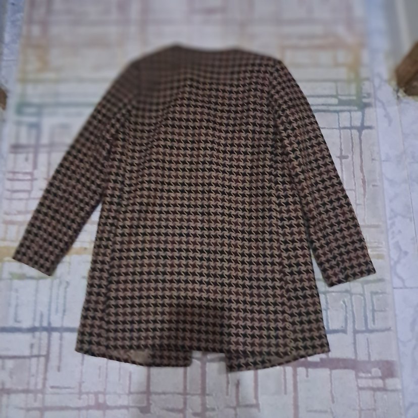 Düğmeli Uzun Kadın Kahverengi Kaban - Görsel 2