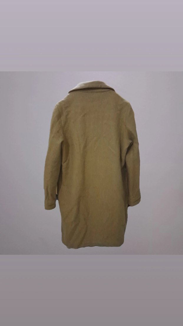 Bej Süet Uzun Kadın Kaban - Görsel 2