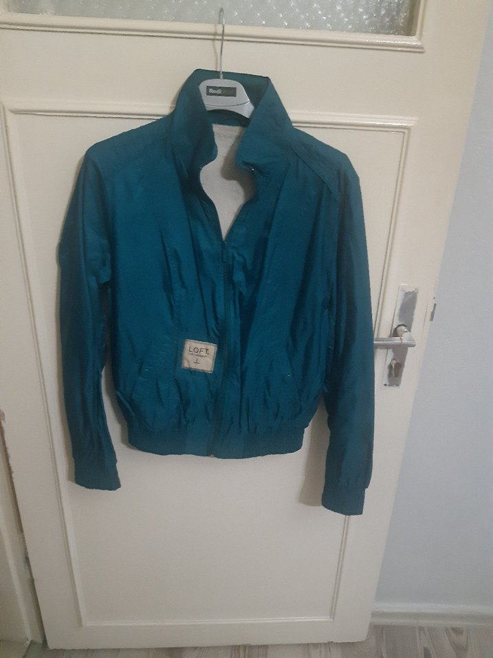 Düğmeli Mavi Kadın Ceket - Görsel 2