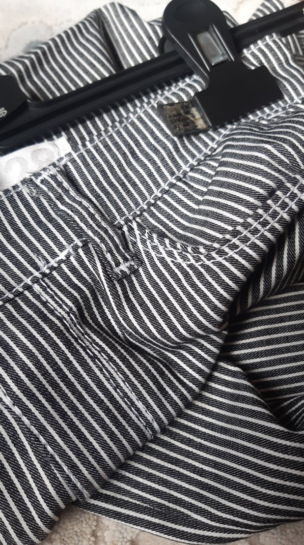 Gri Çizgili Regular Fit Kadın Kot Pantolon - Görsel 4