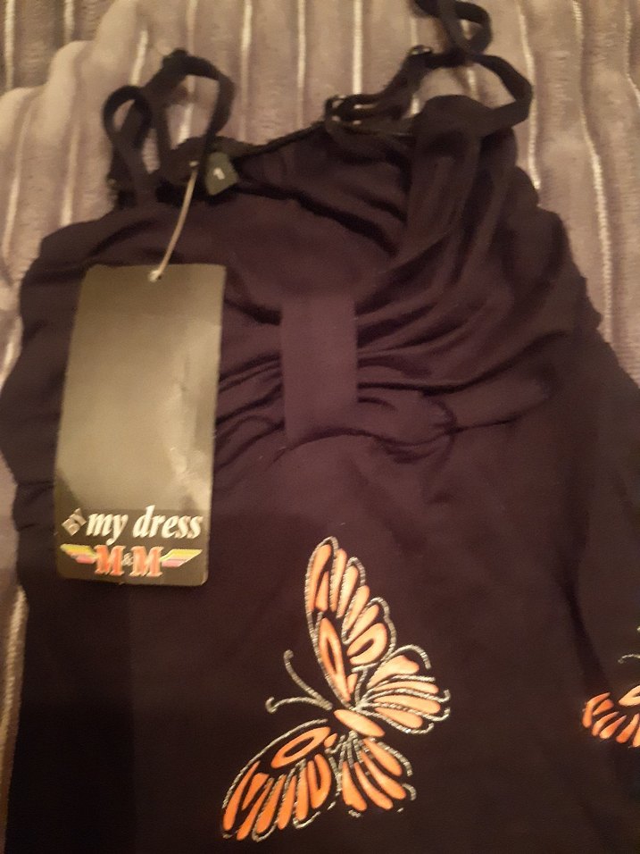 Kelebek Desenli kız  çocuk elbisesi - Görsel 2