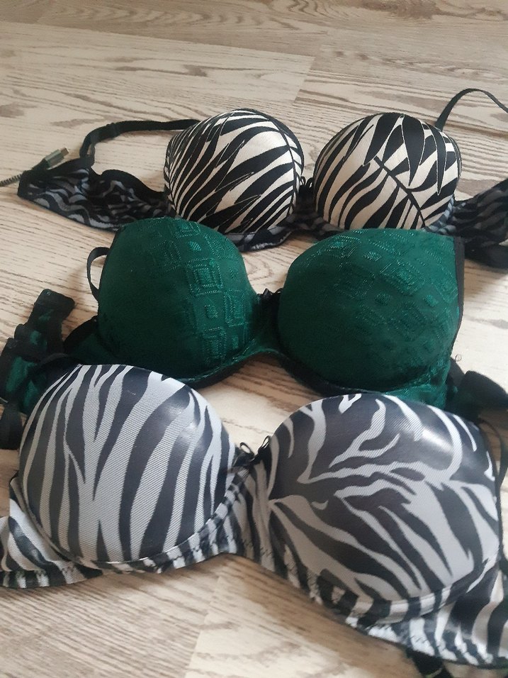 Zebra Desenli Yeşil ve Siyah Sütyenler - Görsel 2