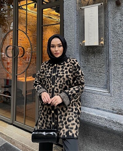 m Beden kahverengi Renk Leopar hırka