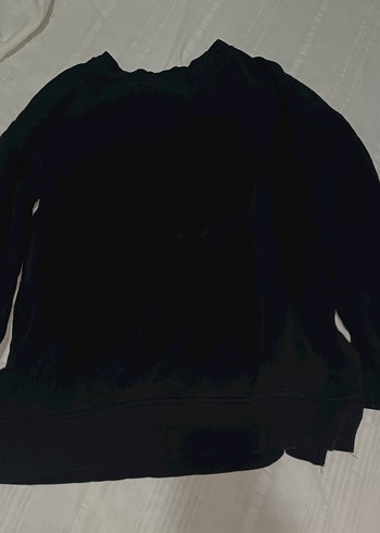 Siyah Kadın Bisiklet Yaka Sweatshirt