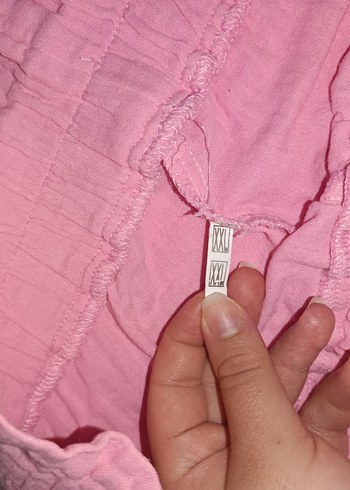 Diğer Pembe Bol Kesim Keten Kadın Pantolon