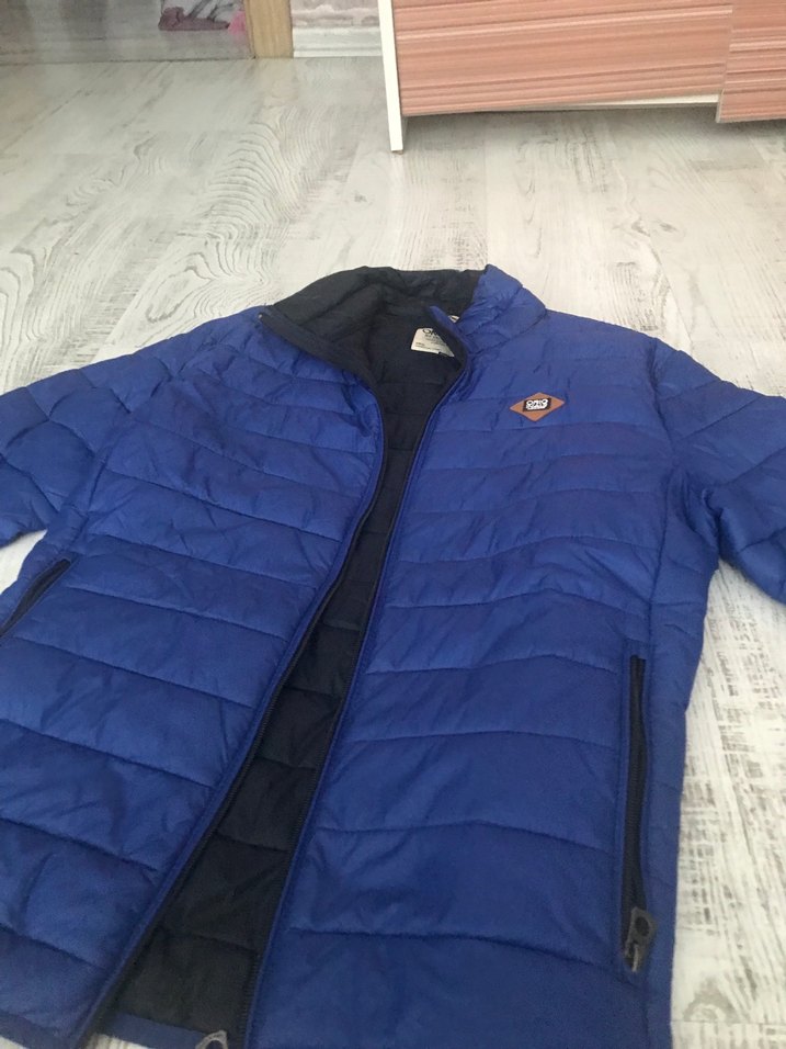 Mavi Fermuarlı Erkek Street Wear Mont - Görsel 2