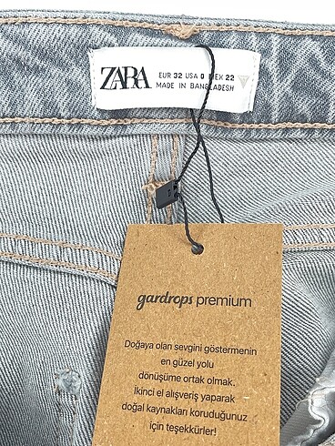 32 Beden gri Renk Zara Jean / Kot %70 İndirimli.