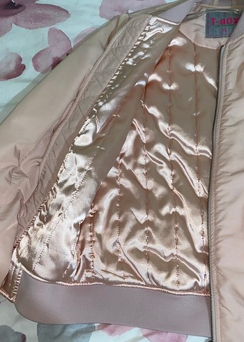 Açık Pembe Fermuarlı Kadın Bomber Ceket - Görsel 2