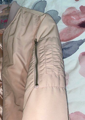 Açık Pembe Fermuarlı Kadın Bomber Ceket - Görsel 4