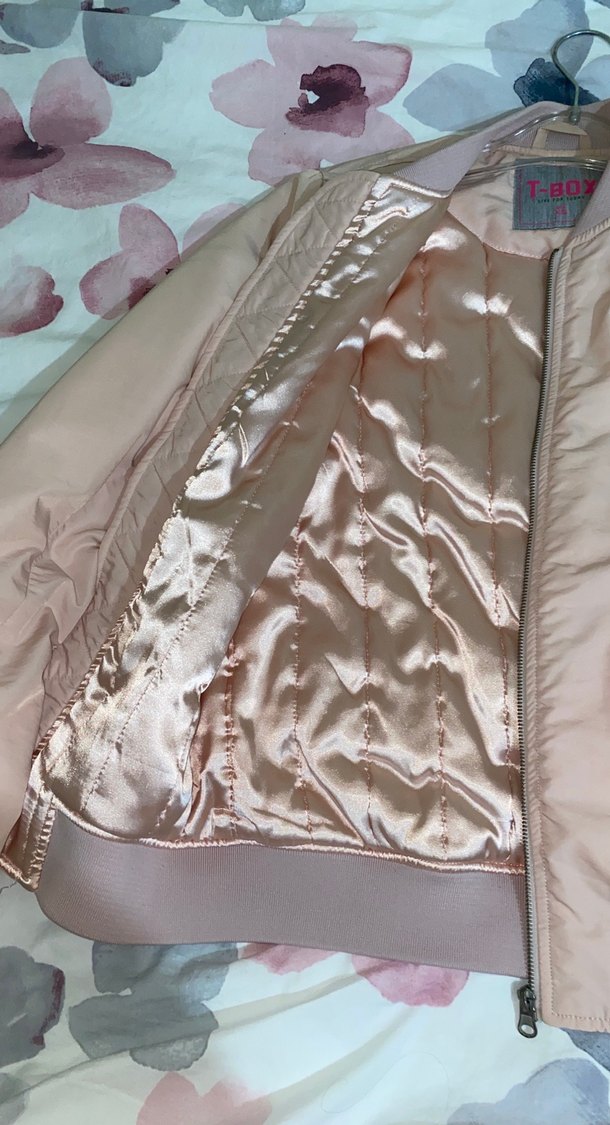 Açık Pembe Fermuarlı Kadın Bomber Ceket - Görsel 2