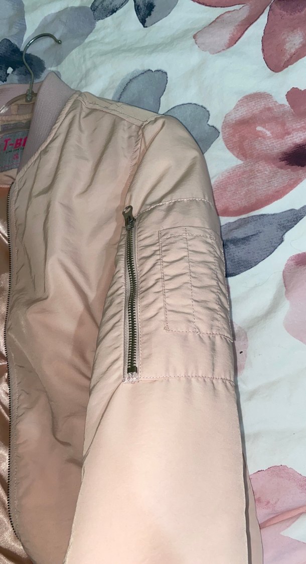 Açık Pembe Fermuarlı Kadın Bomber Ceket - Görsel 4