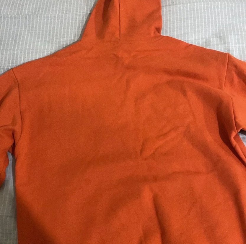 Kapüşonlu, uzun kollu turuncu sweatshirt - Görsel 4