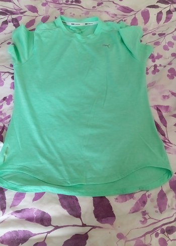 Kızlar için V Yaka Yeşil Tişört - Görsel 2