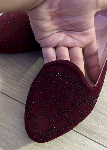 Bordo Fiyonklu Kadın Günlük Topuklu Ayakkabı
