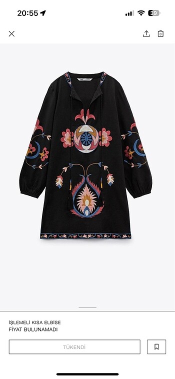 xs Beden çeşitli Renk Zara etnik desenli elbise