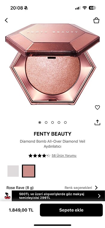 Fenty beauty aydınlatıcı
