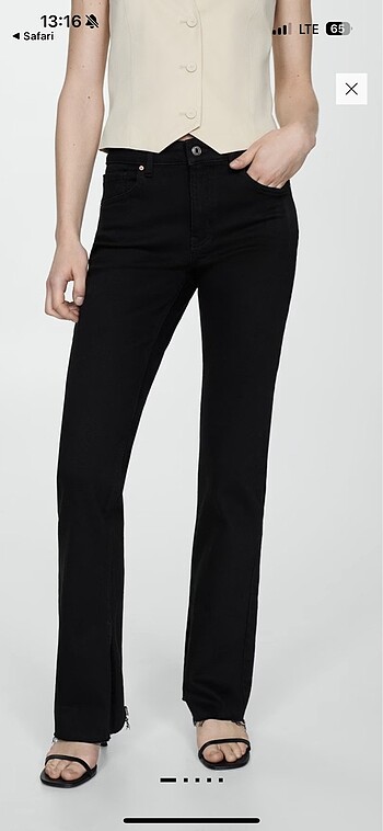 Mango yırtmaçlı jean