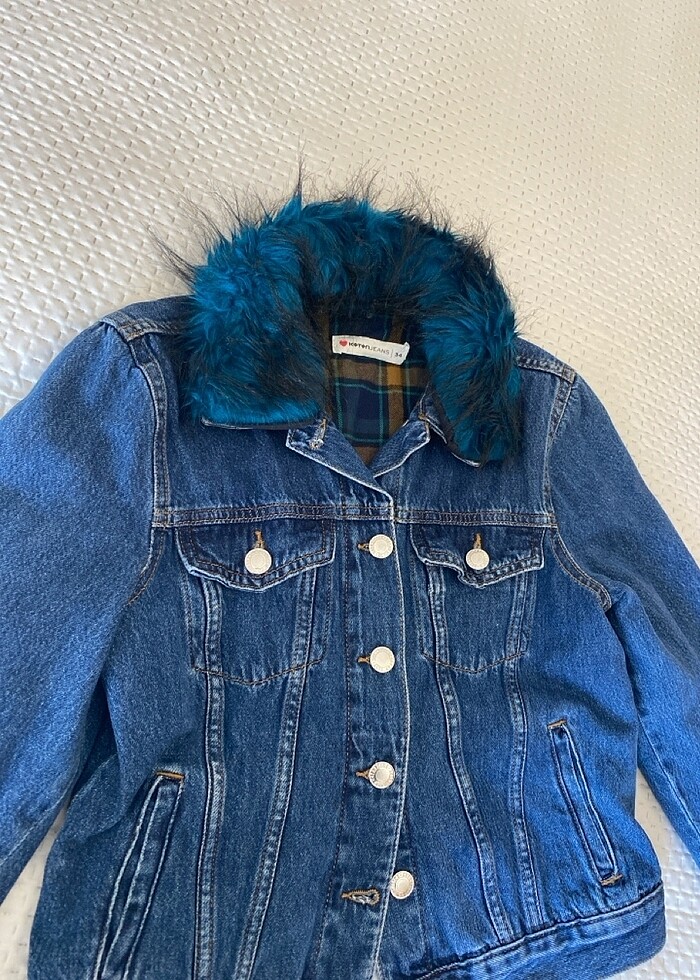 Koton İçi kalın kot ceket - Görsel 4