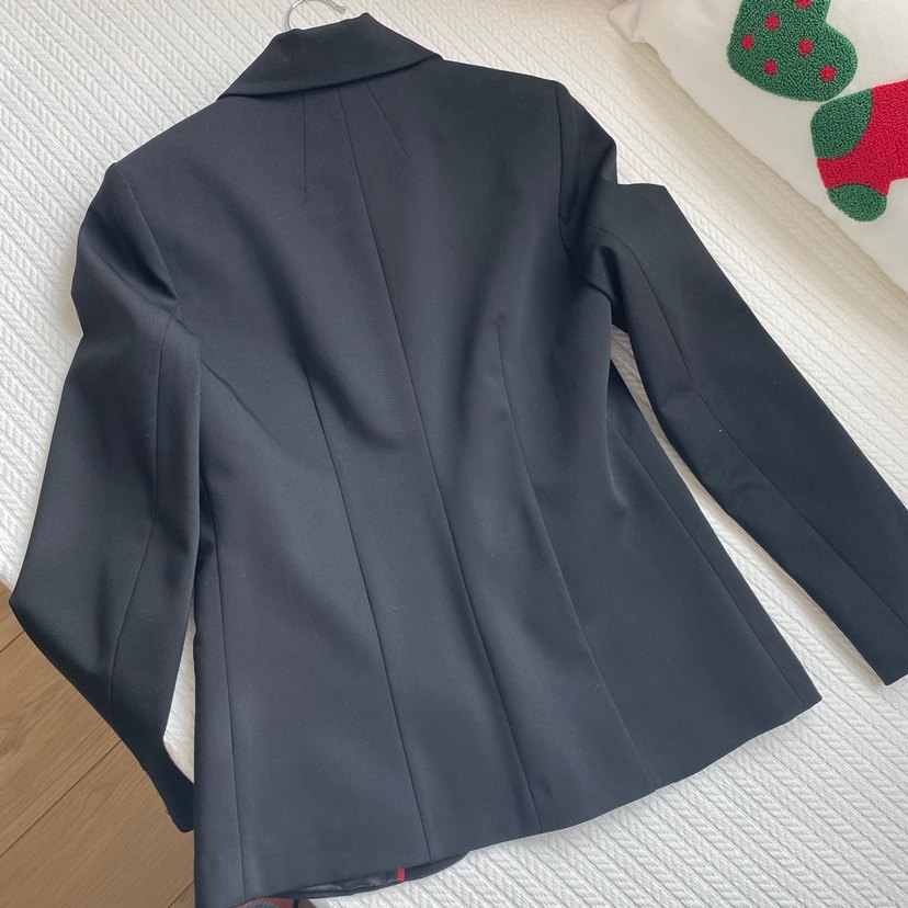 Düğmeli Siyah Kadın Blazer Ceket - Görsel 3