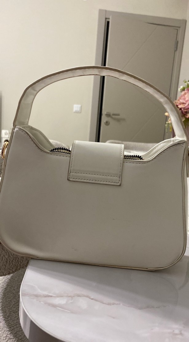 Modern Klasik Beyaz Deri Kadın Çanta - Görsel 3