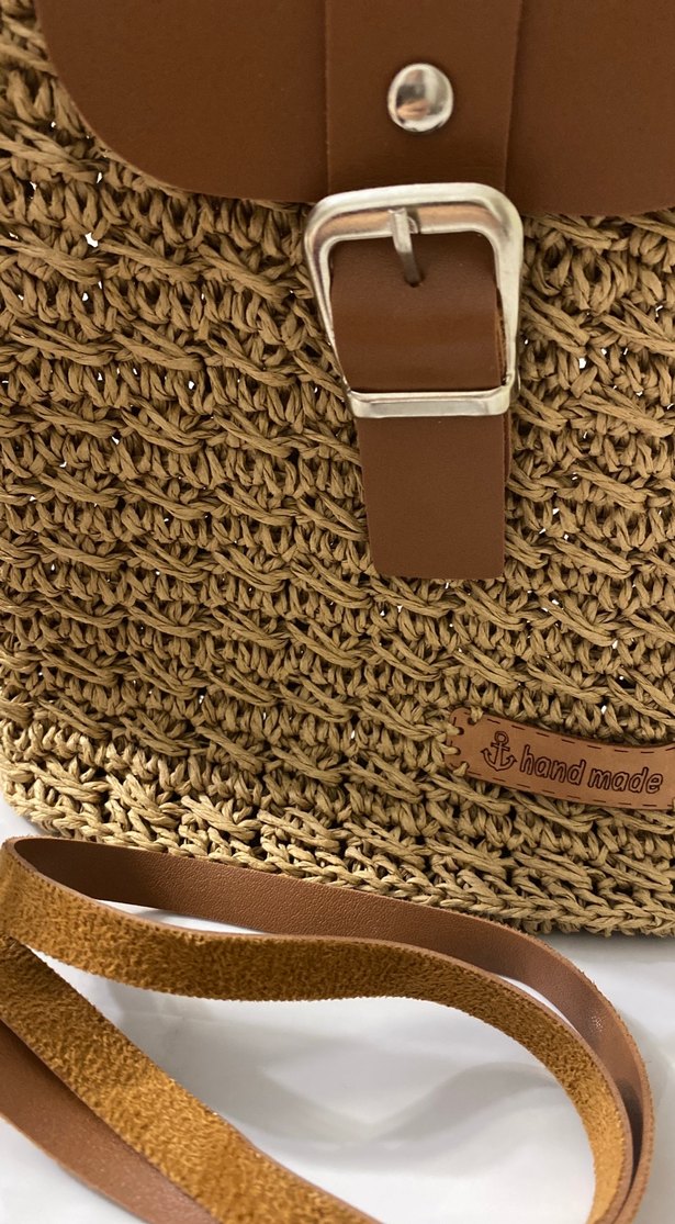 Bohem Örgü Kahverengi Kadın Çapraz Çanta - Görsel 2