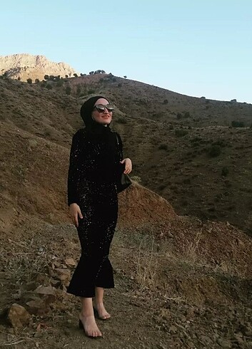 Pulu payetli balık abiye 