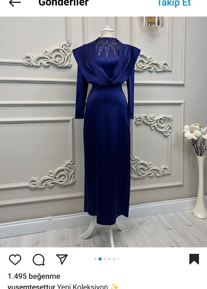 Lacivert kalem abiye  - Görsel 2