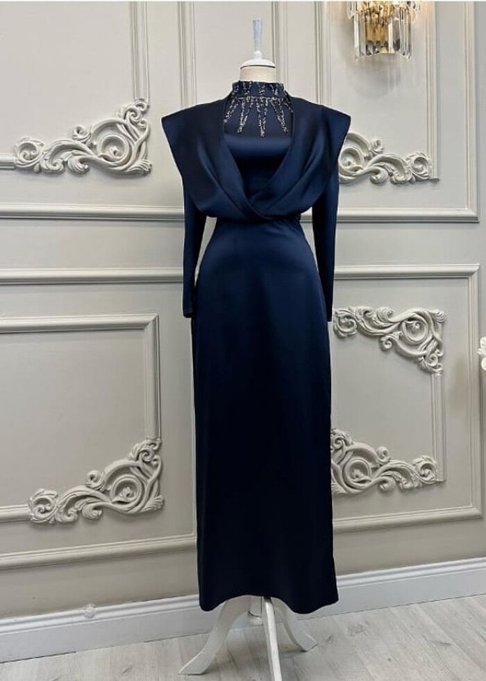 Lacivert kalem abiye  - Görsel 3