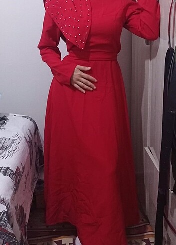Kırmızı abiye  - Görsel 3