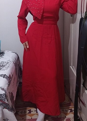 Kırmızı abiye  - Görsel 5