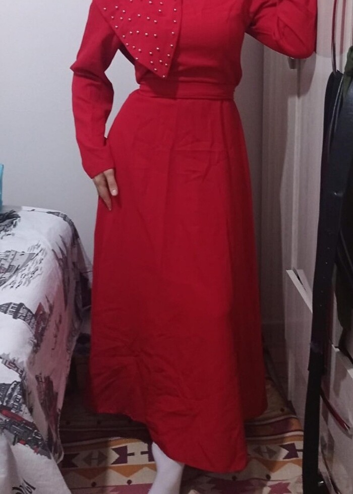 Kırmızı abiye  - Görsel 5