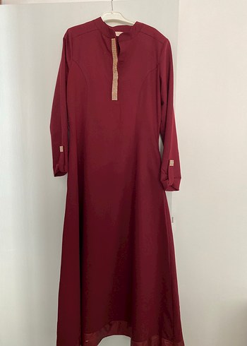 Bordo Uzun Kollu S Kadın Elbise