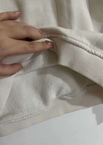 Kırık Beyaz Çocuk Kapüşonlu Sweatshirt - Görsel 4