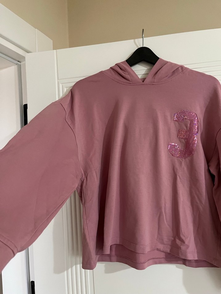 Pembe Kapüşonlu Polo Çocuk Sweatshirt - Görsel 2