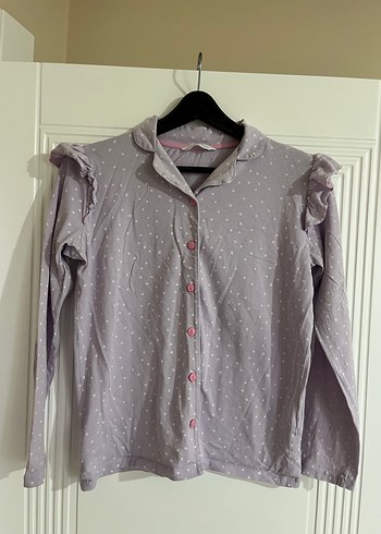 Lila Uzun Kollu Rahat Çocuk Pijama Takımı - Görsel 2