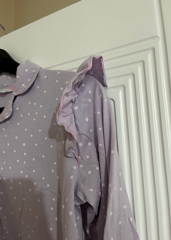 Lila Uzun Kollu Rahat Çocuk Pijama Takımı - Görsel 4