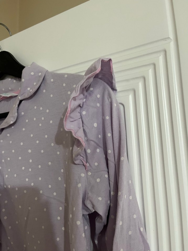 Lila Uzun Kollu Rahat Çocuk Pijama Takımı - Görsel 4