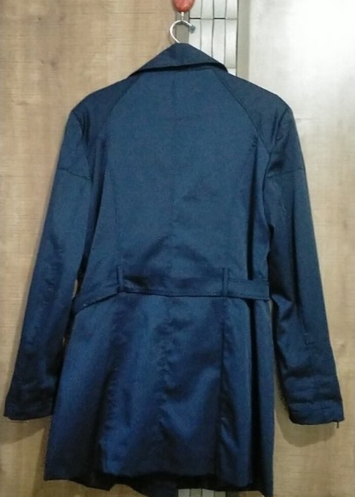 lacivert trençkot - Görsel 2